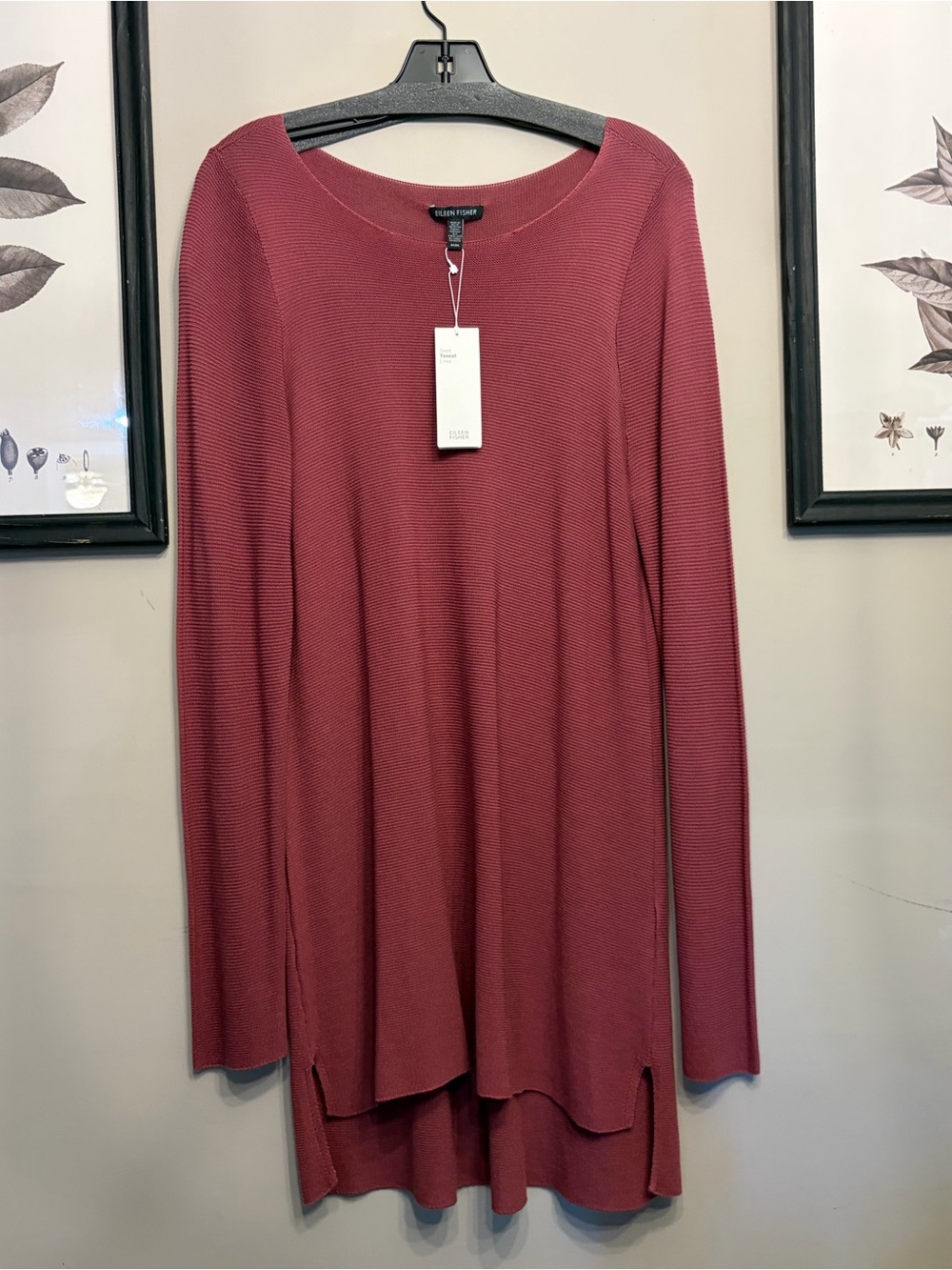 NWT Eileen Fisher Sleek Tencel Links Ballet Neck Sweater Size Medium